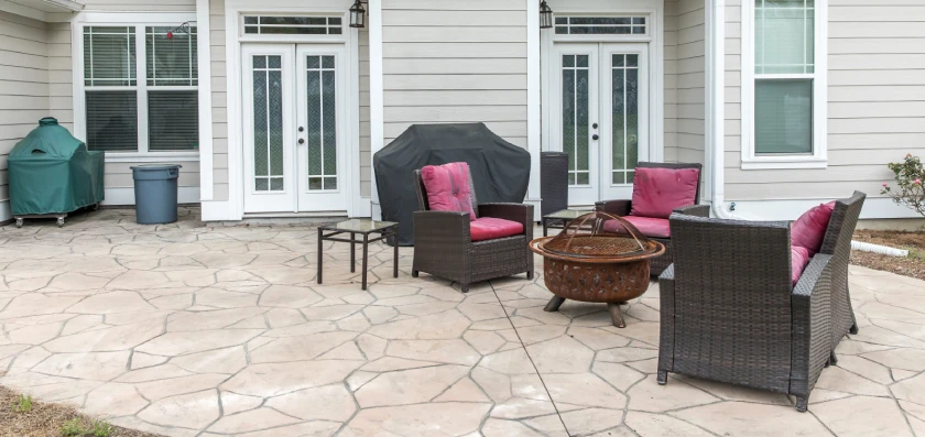 stamped concrete patio installation in gainesville tx